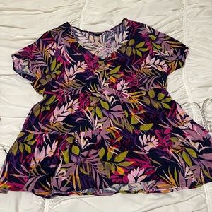 Torrid Babydoll Top with stretch waist and buttons
